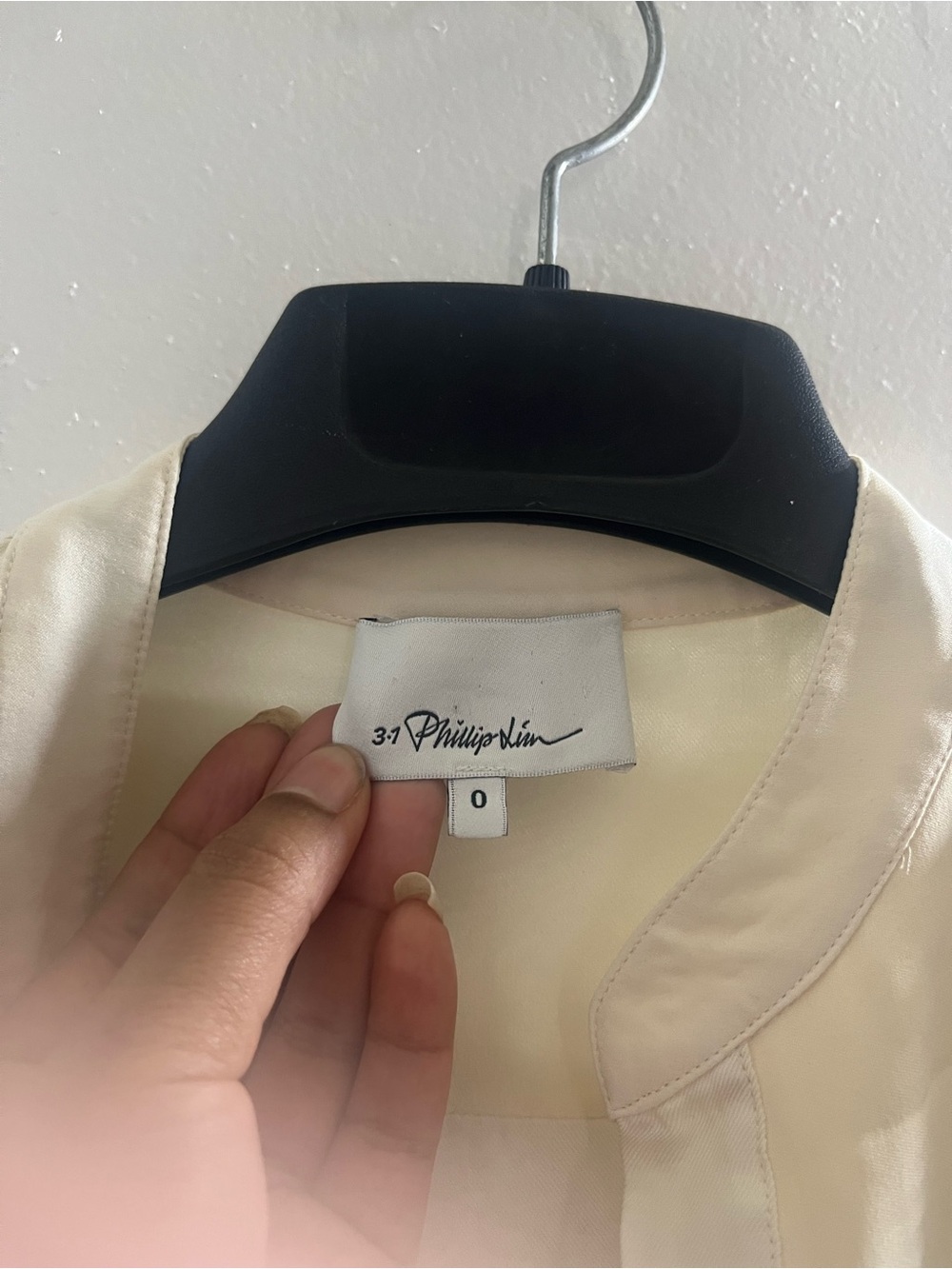 3.1 Phillip Lim Cream Draped Silk-Blend Blouse ❗️please read - Picture 3 of 8